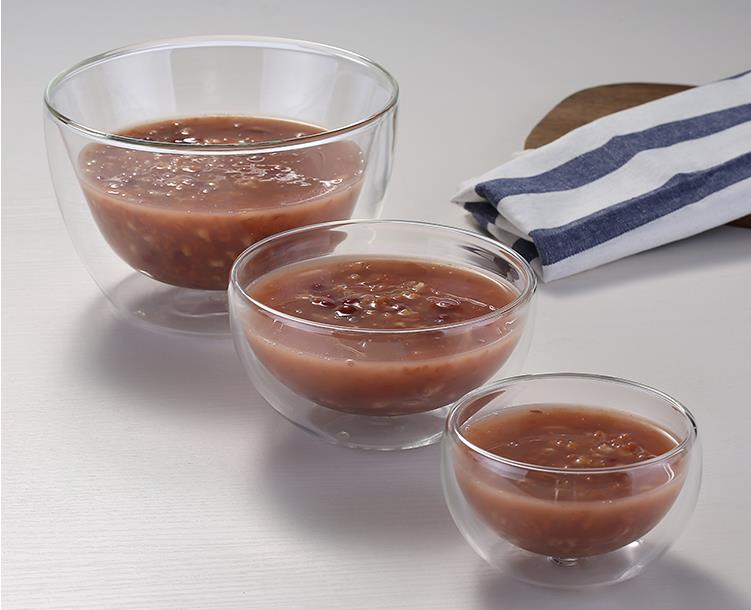 Anti-Scald Double Wall Glass Bowl for Fresh Salads