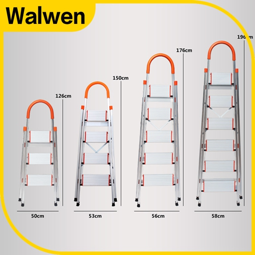 Folding Ligthweight Steel Step Ladder with Safe Rail