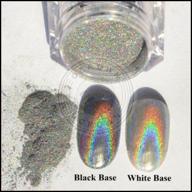 Laser Silver Holographic Mirror Powder Nail Glitters Chrome Pigment Supplier