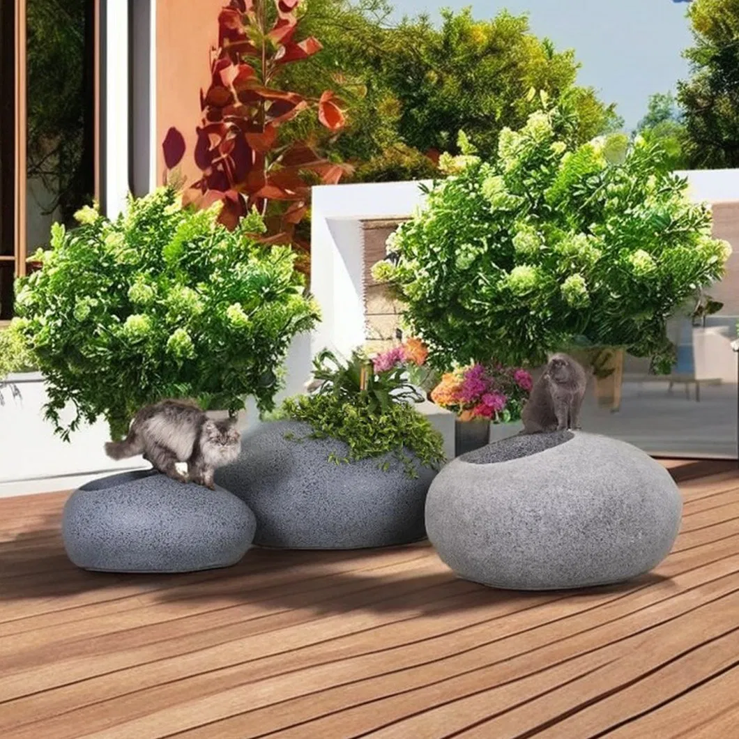 Customized Sphere Flower Pot Planters, Fiberglass Used with Flower/Green Plant Outdoor Fiberglass Planter Pot