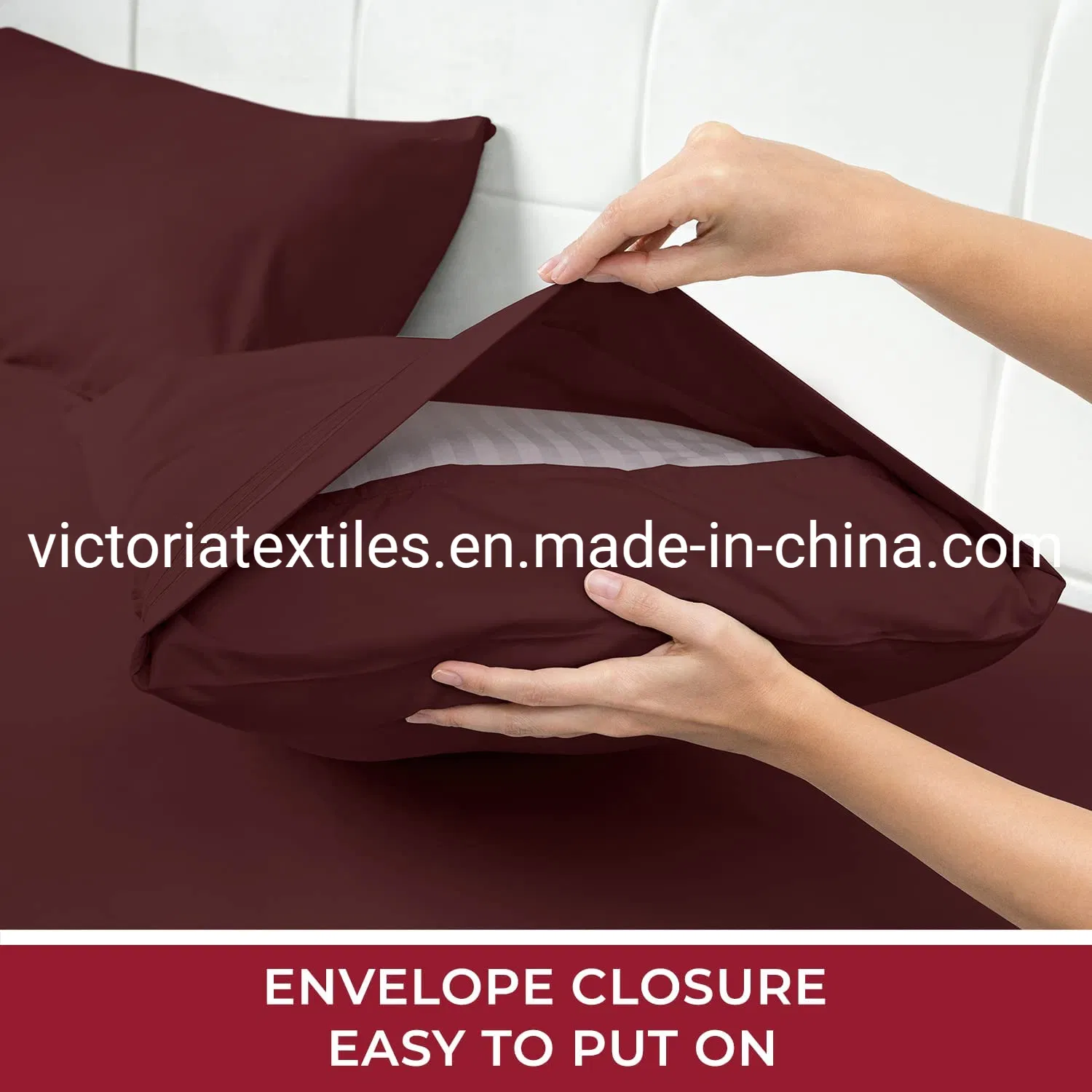 Burgundy Color Home Bed Fitted Sheet Set, Microfiber Home Bed Linens