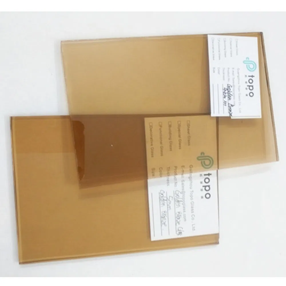 4mm-12mm Colored Golden Bronze Tinted Float Building Glass for Building Decoration (C-GB)