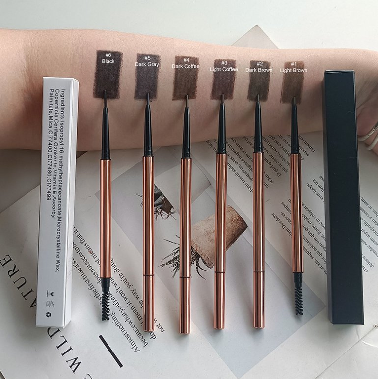 Eyebrow Pencil Private Label Waterproof Brow Makeup 6 Colors Eyebrow Pen