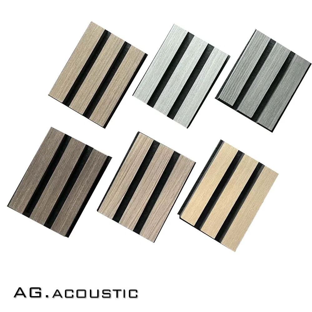 AG. Acoustic Natural Veneer Wooden Timber Acoustic Pet MDF Slat Board Polyester Felt Office