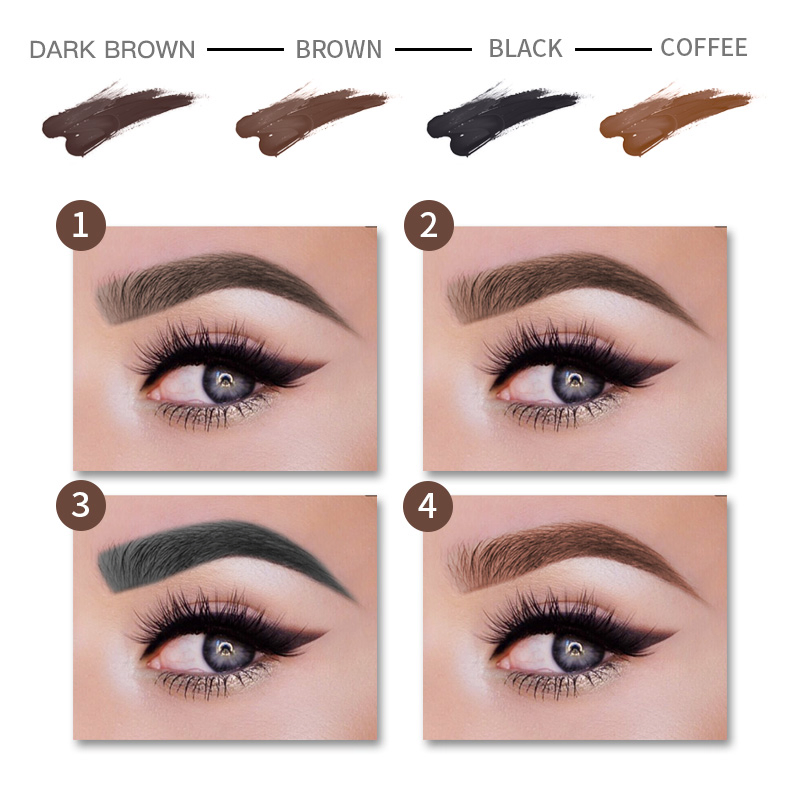 Portable Double Head Waterproof Non-Dizzy Long Lasting Dye Liquid Eyebrow Cream