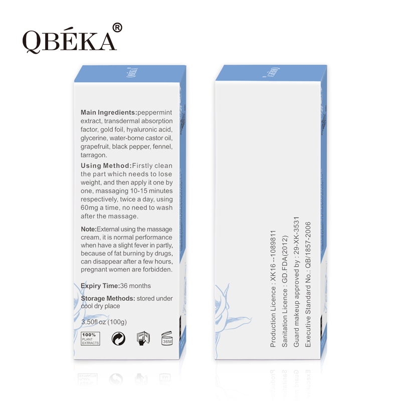 Qbeka Natural Flowers Fatburning Potent Slimming Massaging Cream Weight Loss Botanical Extracts