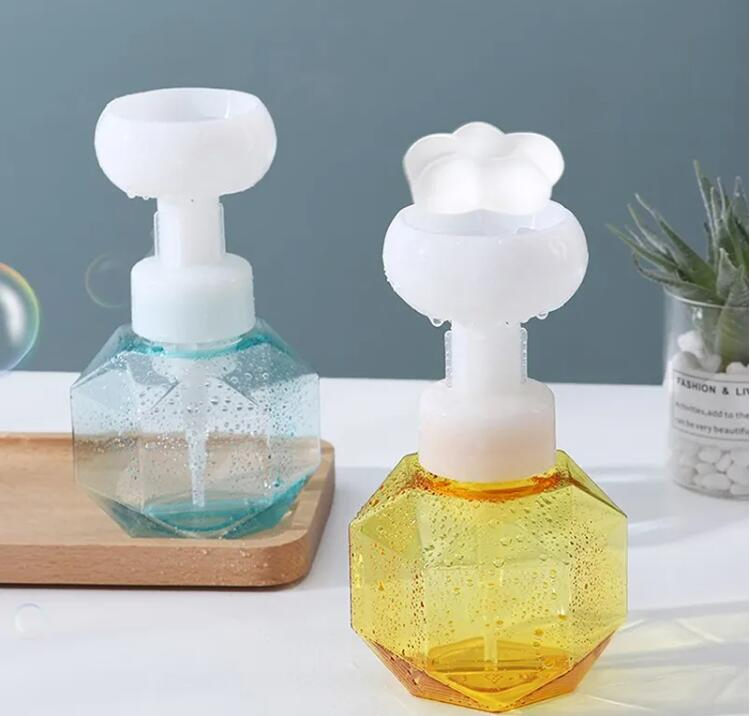 Decorative Flower-Shaped 300ml Liquid Soap Dispenser Foaming Pump Lotion & Shower Gel Bottle