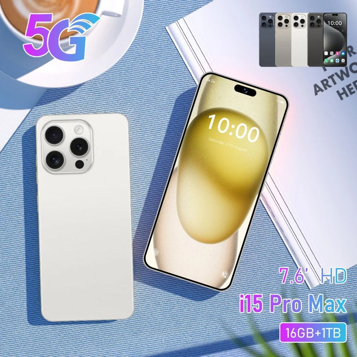 Смартфон I15 PRO Max 7.6 дюймов Android 14, 5G