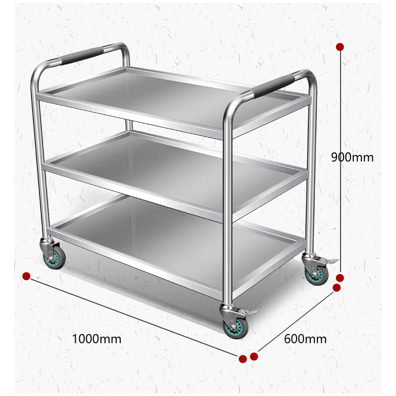 3/4 Layer Stainless Steel Serving Cart Trolley Catering Equipment