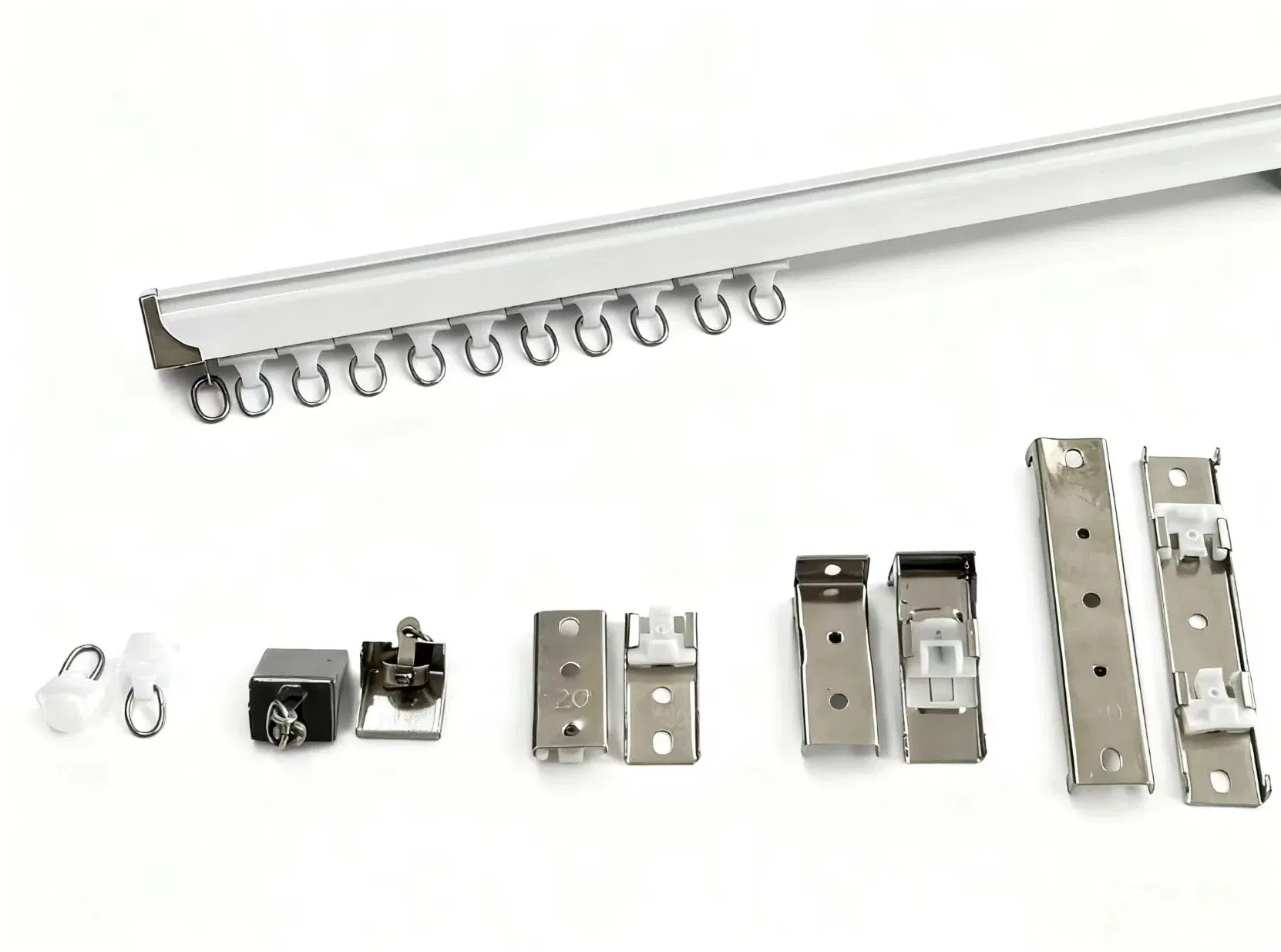 Ceiling-Mounted Flexible Modern Aluminium Window Curtain Track Customizable Length for Living Room