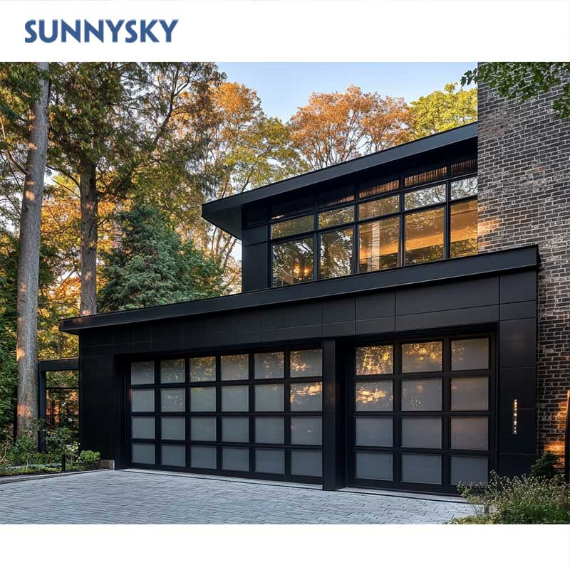 Australia Modern Designed Frameless Garage Door Motor Automatic Aluminum Glass Garage Door