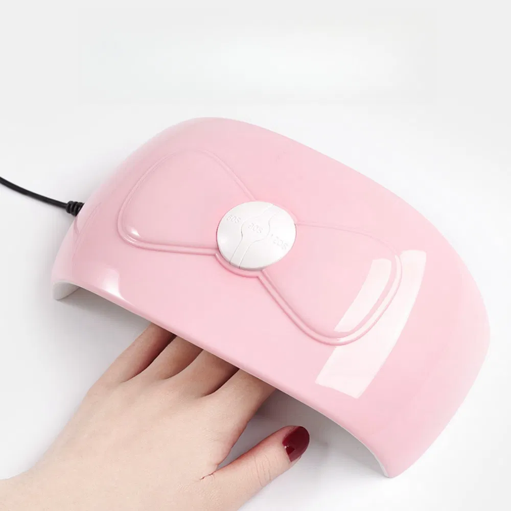 Hot Sale 54W Three-Speed Timing Smart Sensing Pink Bow Nail Lamp