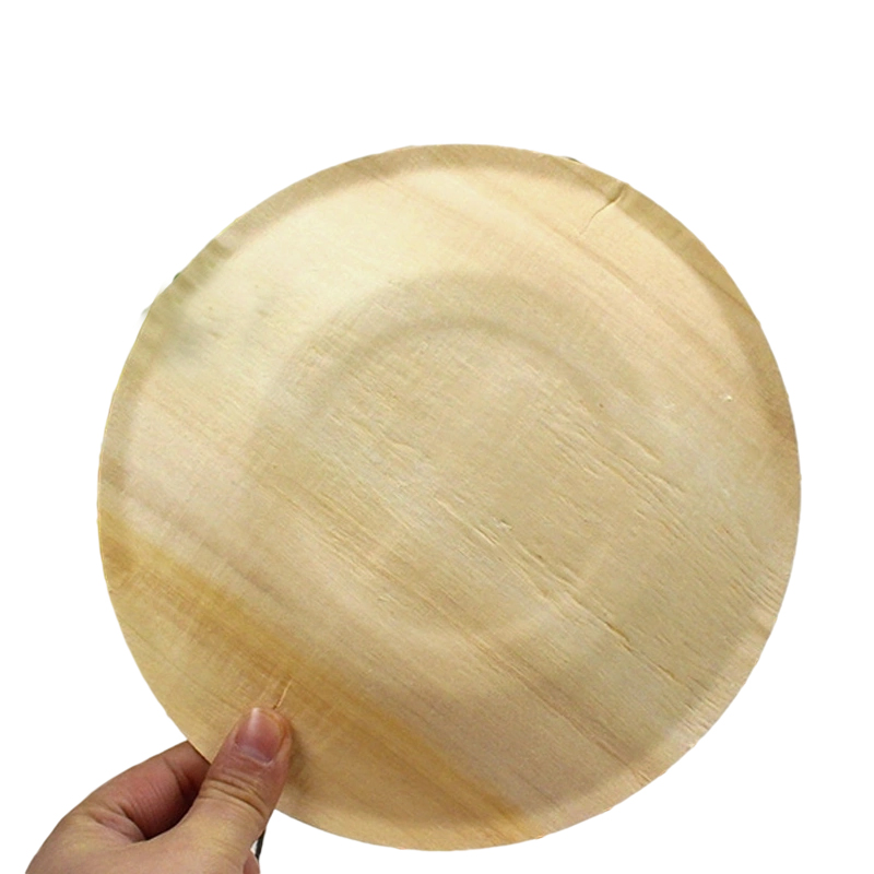 Biodegradable Disposable Wooden Tableware 195mm Diameter Birch Wooden Plate Custom for Party