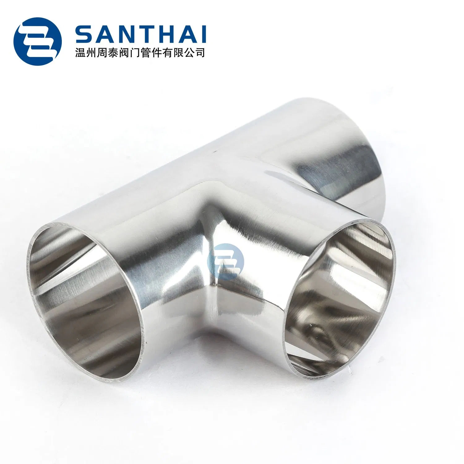 Santhai Customizable SS304/316L Internal and External Polishing Tee Junction Long Type
