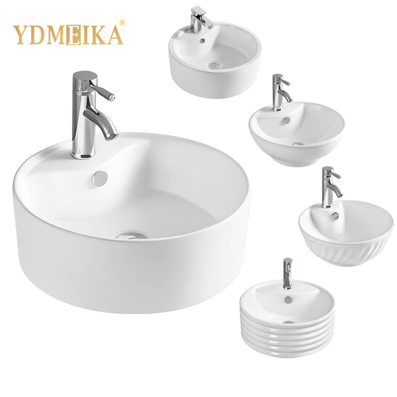 Круглая раковина для ванной с отверстием под кран