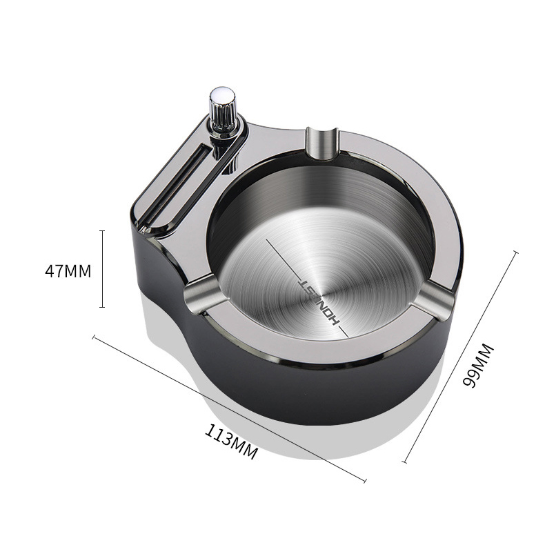 Practical Smoking Ashtray Crafted From Stainless Steel Spill Proof a Cigarette Holder with a Cigarette-Lighting Function Ashtray