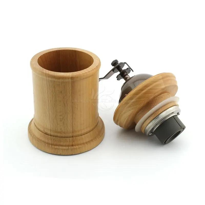 Coffee Utensil Wooden Stainless Steel Espresso Manual Coffee Grinder Burr Coffee Mill