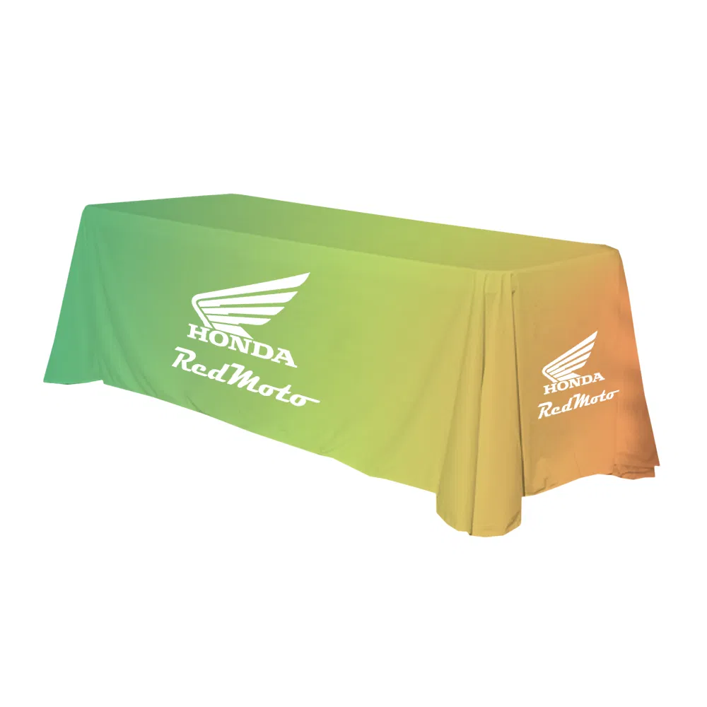 Custom Sublimation Printed Stretch Table Cover Fitted Draped