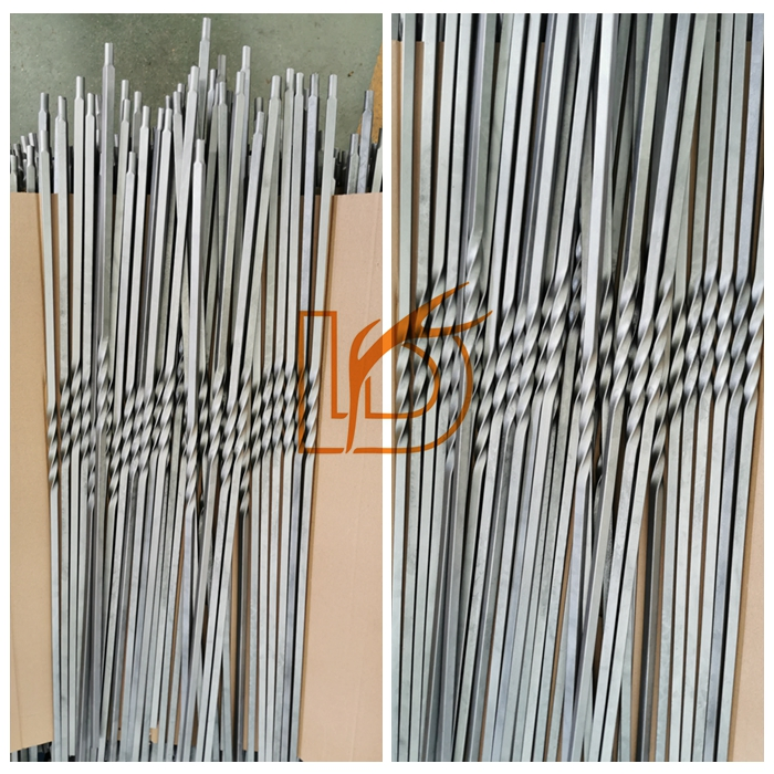 1/2"*44" Hollow Square Double Twist Iron Balusters Indoor Staircase Railing