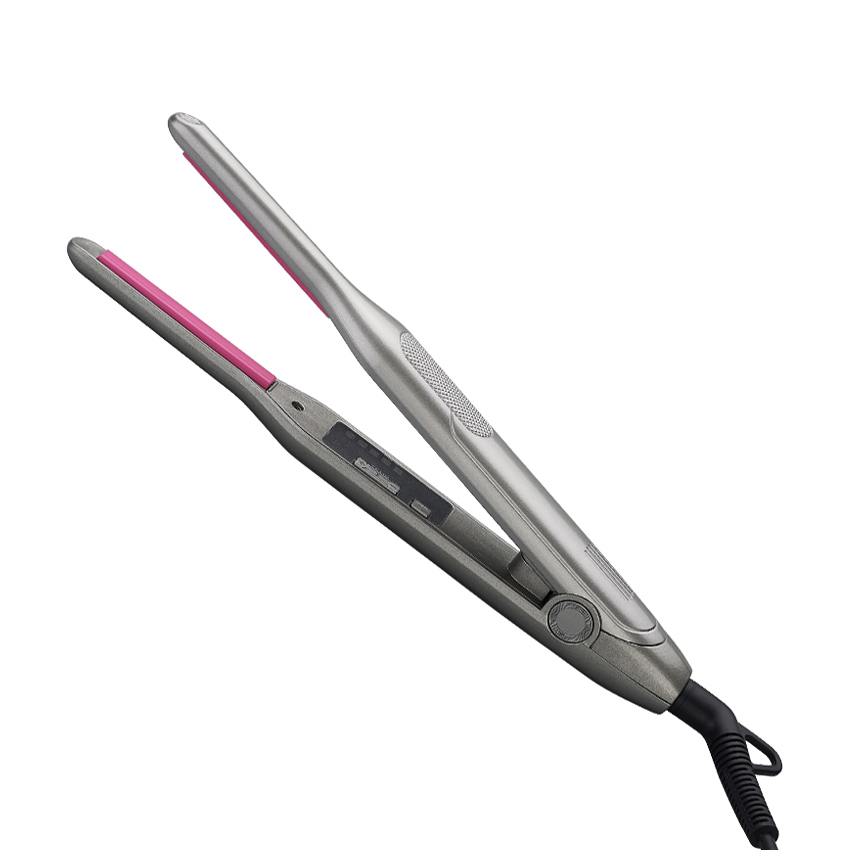 Pencil Hair Straightener Ceramic Mini Thinnest Narrow Flat Iron with LED Display for Short Beard 2 in 1 Hair Curler