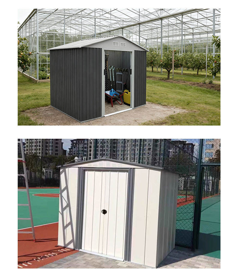 10*12FT Modern Home Shed with Lockable Doors Suitable for Patio Furniture Storage and Tool Organization
