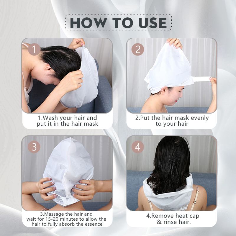 Hair Pack Cap Automatic Heating Keratin Steam Hair Mask Long Lasting Moisturizing Nourishing Smooth Keratin Repair Hair Mask