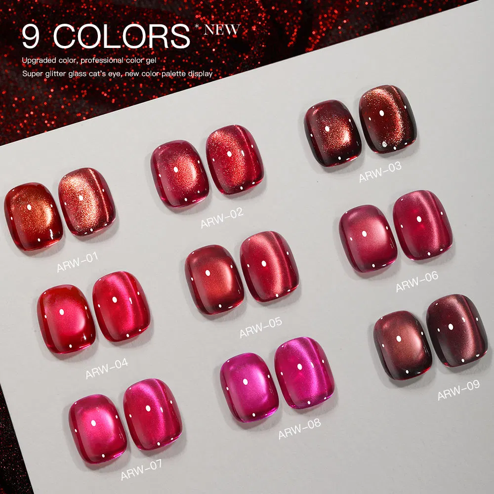 Kerui Set Whitening Nude Powder Ice Crystal Cat Eye Gel Nail Polish