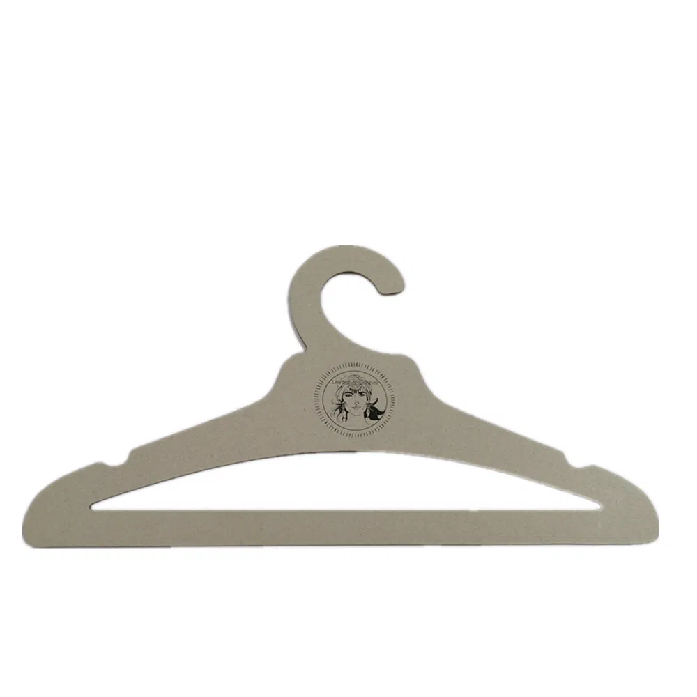 Custom Logo Color Printing Recycled Eco Friendly Kraft Paper Hangers Biodegradable Hard Cardboard Adults Clothes Scarf Hanger