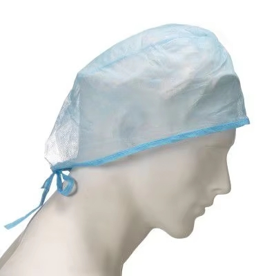 Lightweight Disposable Non-Woven Surgical Cap Safety Product Doctor's Use Industrial Laboratories Plastic Material