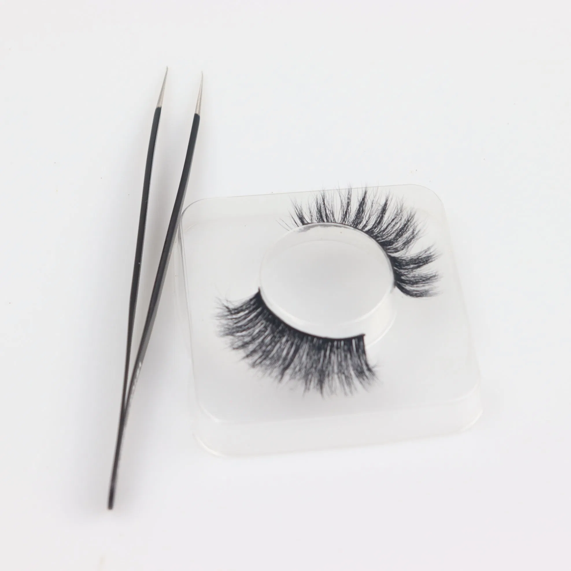 Wholesale Dramatic Fluffy Faux Mink Strip Lashes Invisible Band Eye Lash Natural Look Fluttery False Eyelash with Custom Box