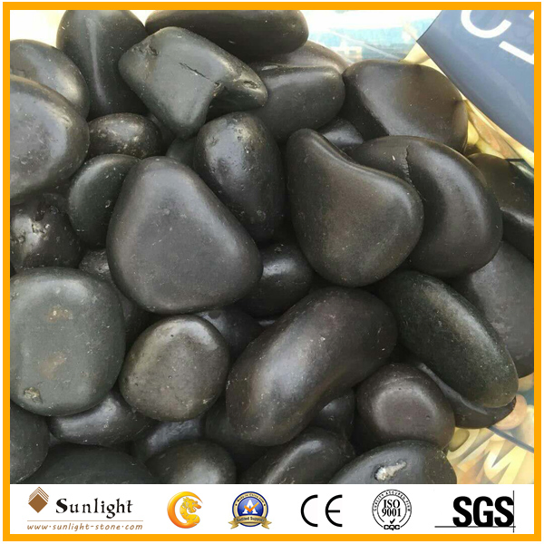 Wholesale Polished Black Pebble /Cobble Stone for Graden Stone
