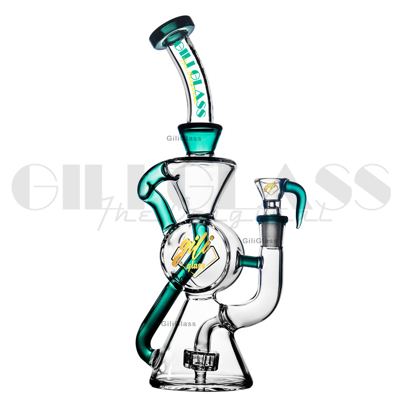 Gili-955 Giliglass 12 Inches Glass Water Pipe for Smoking DAB Rig Glass Recycler Wholesale