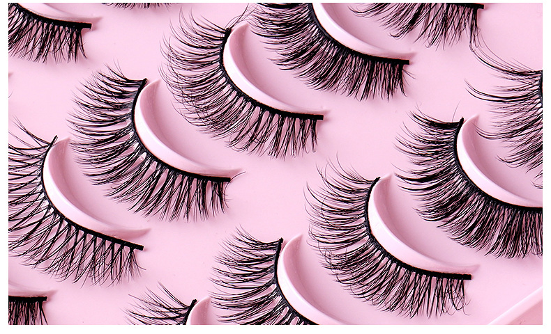Wholesale 20 Pair Pink Natural 3D Thick Long Fake Eye Lashes DIY Fake Lashes Extension Fake Eyelashes