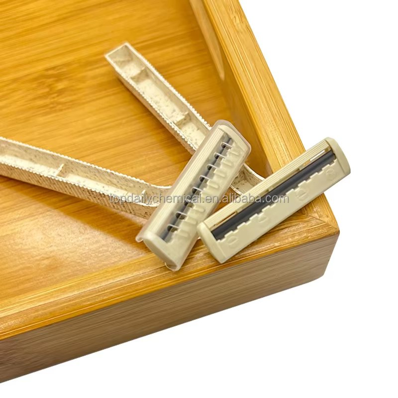 OEM Disposable Razor Recyclable Material Biodegradable Wheat Straw Twin Blade Shaving Razor