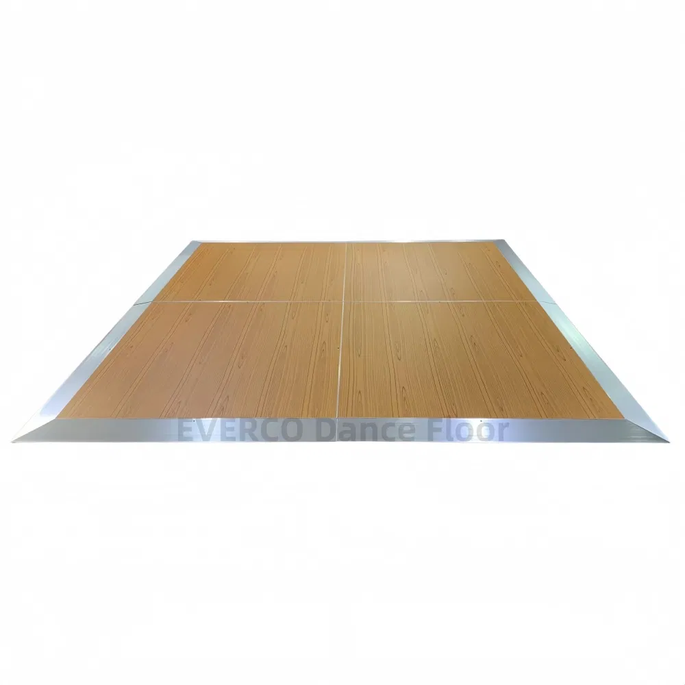 Interlocking System Modular Waterproof Wear-Proof Wooden Dance Floor with Aluminum Edge for Hotel Banquet Weddings