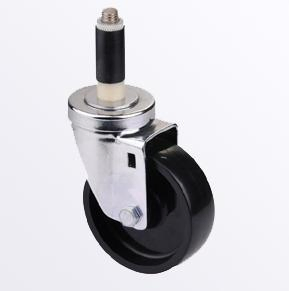 China Castor Factory 100mm Medium Duty Expanding Adapter Stem Castor Wheel with Lock