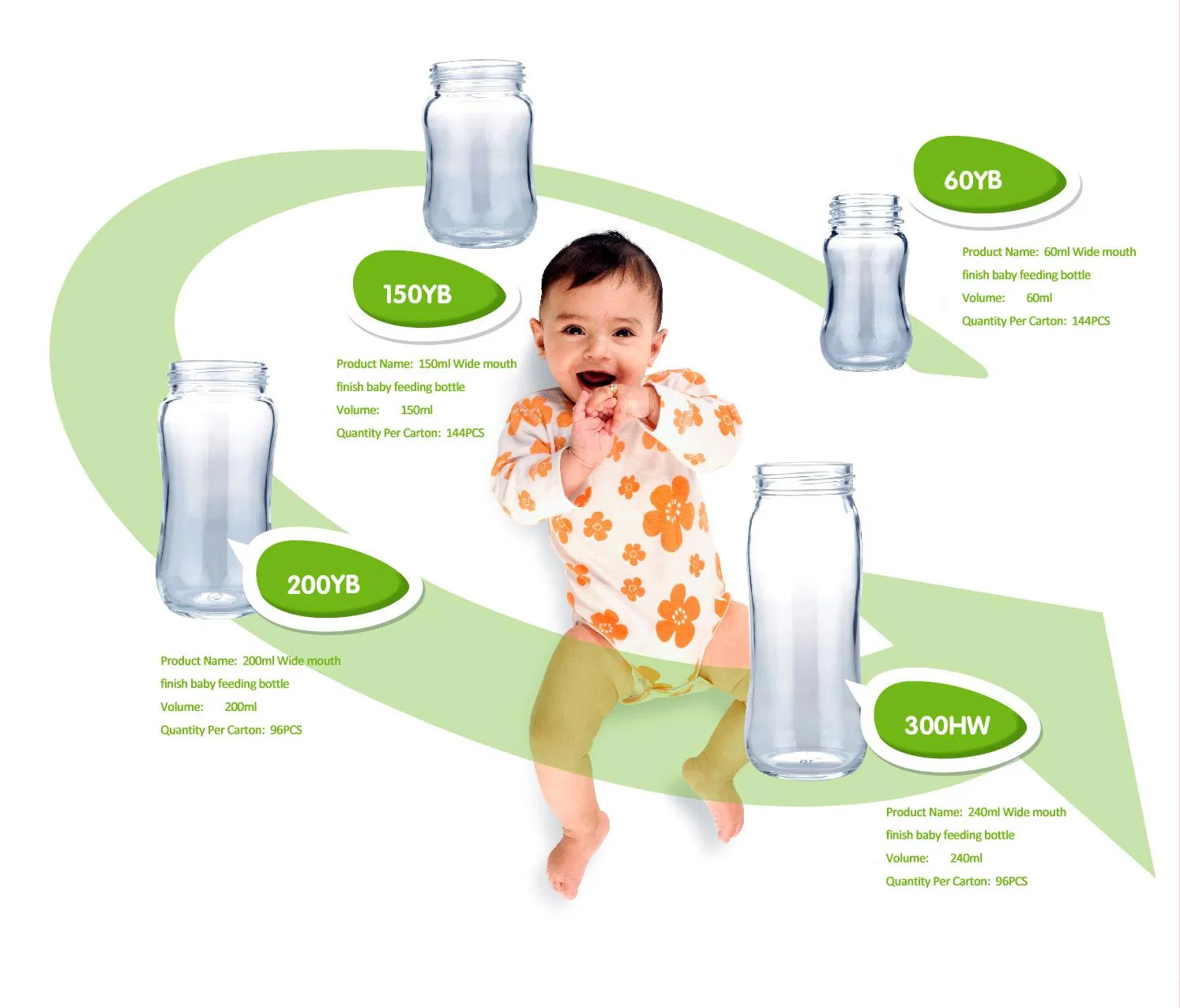 High Borosilicate Glass Glass Bottle 60ml-240ml. BPA Free