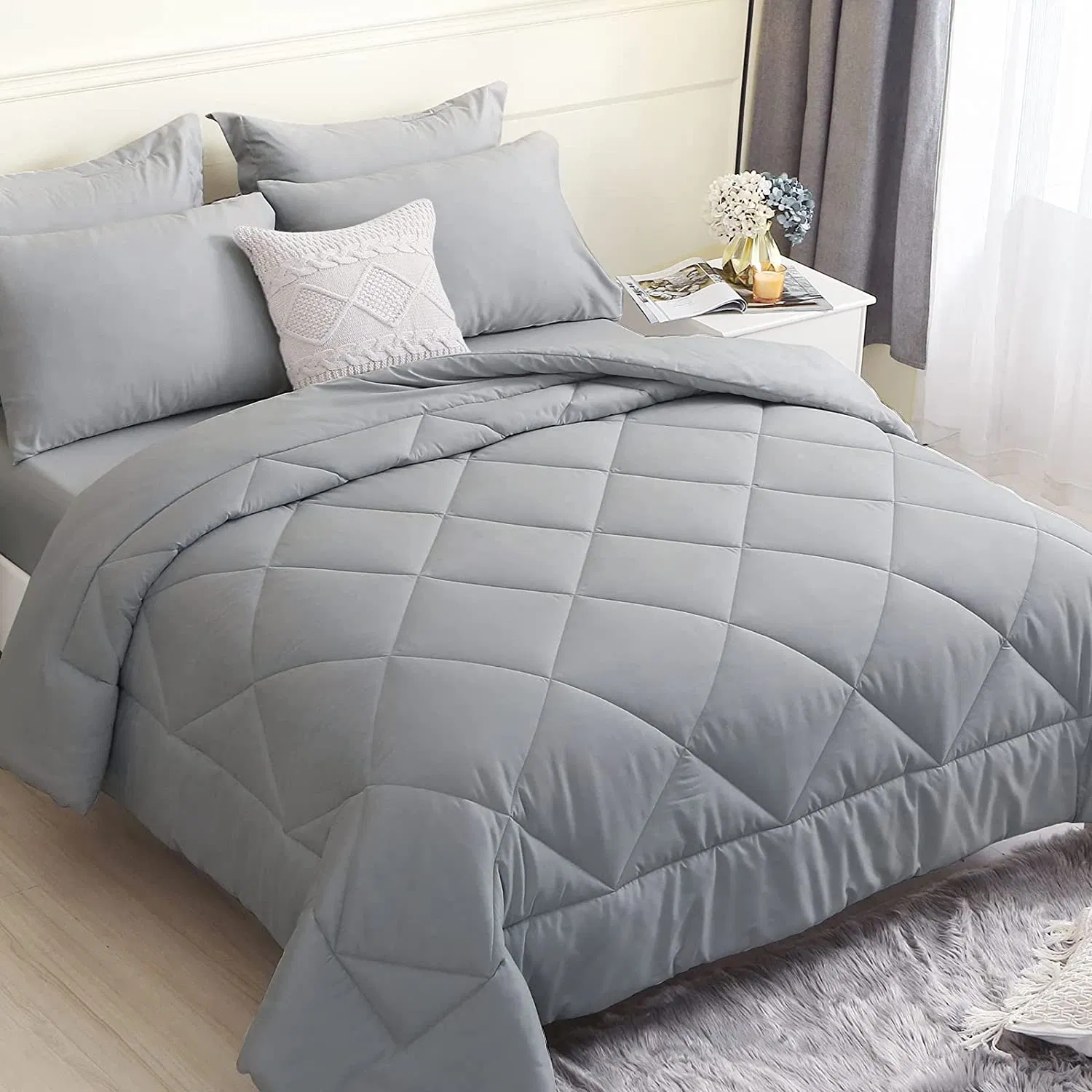 100% Microfiber Quilt Bedding Sets with Pillowcases