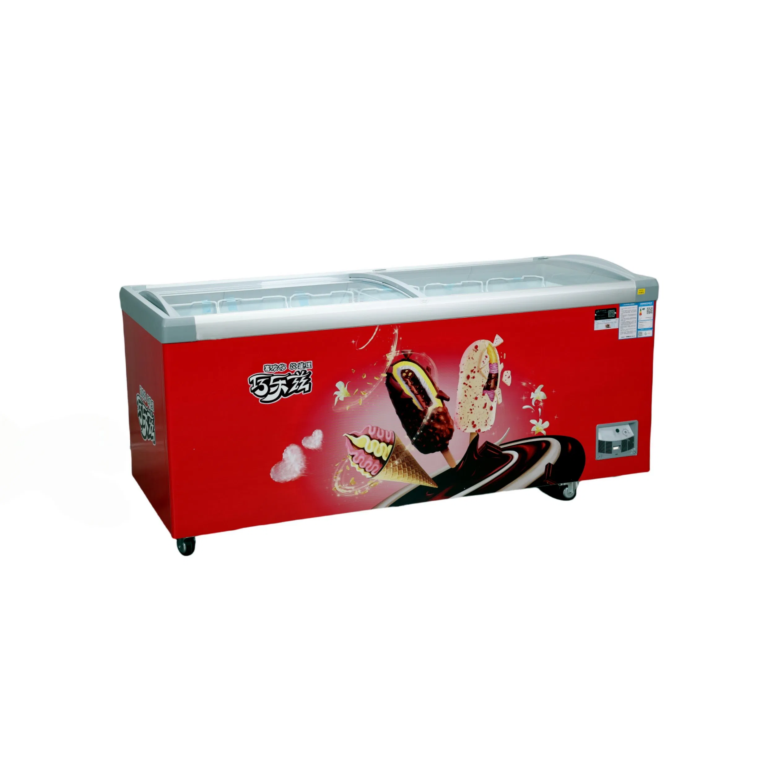 Painted Steel Inside Walls Ice Cream Display Chest Freezer