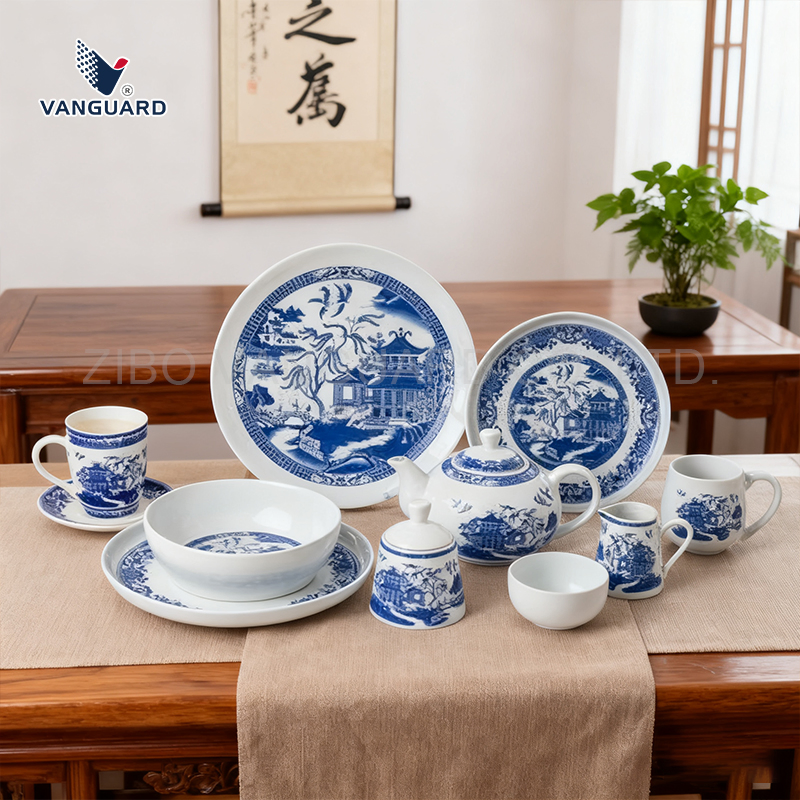 Factory Direct Porcelain Tableware Dish Set Dinnerware Set Custom Printing Dinner Set Ceramic Dining Set for Kitchen