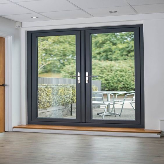 Foshan Best Quality Stormproof Heat Insulation Double Glaze Glass Windows and Doors Price Aluminum Swing Door Aluminium Flat Patio Door for House Decoration