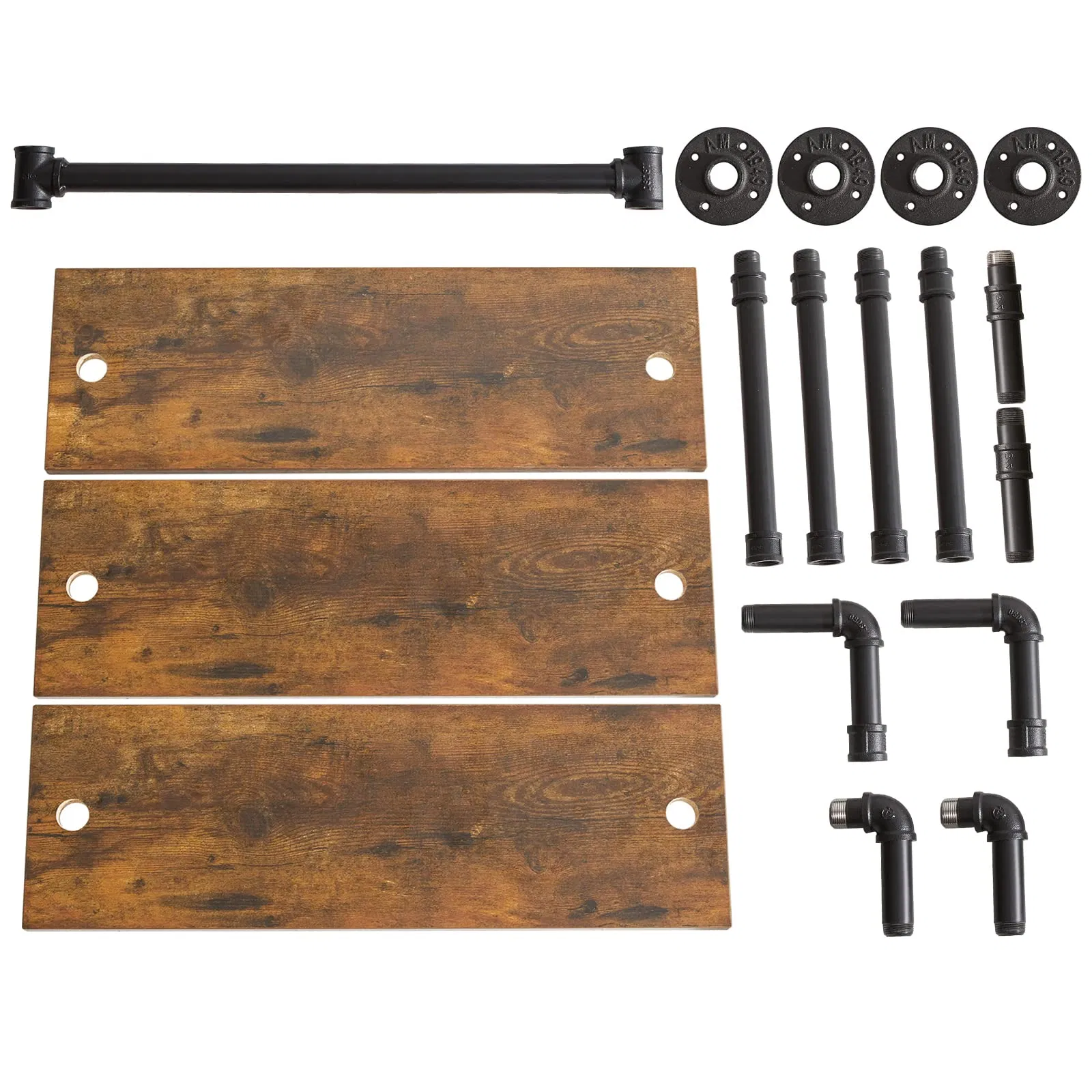 Rustic Iron Pipe Floating Shelves for Bedroom