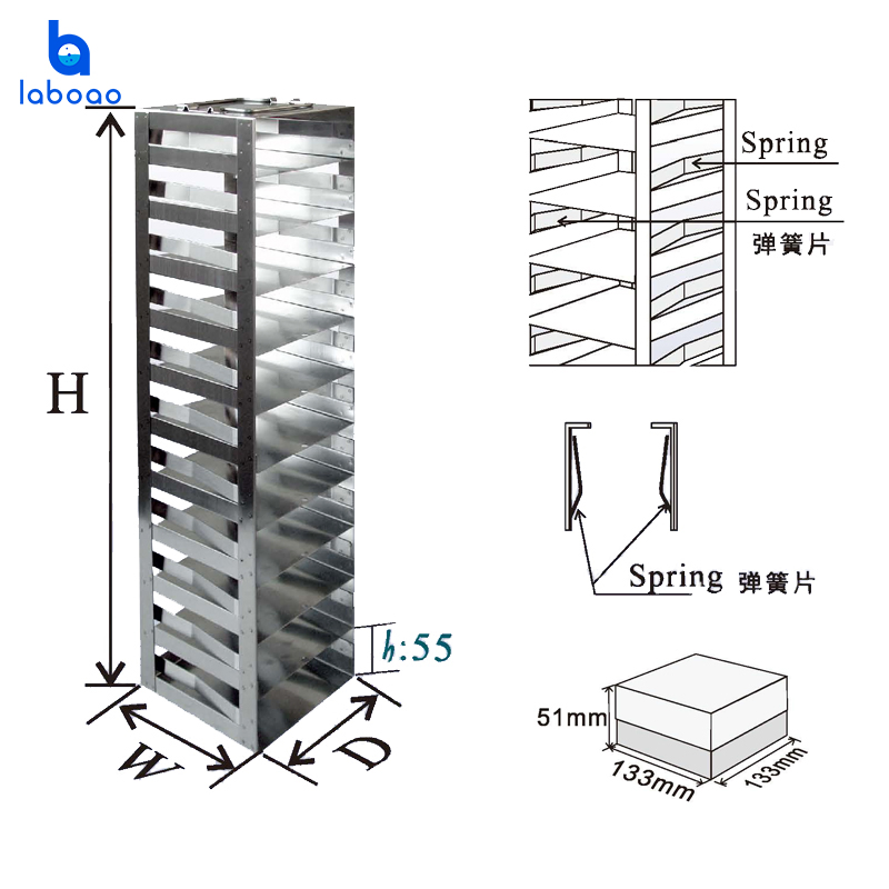 with Spring Clip Store 2 Inch Test Tube Box Horizontal Refrigerator Freezer Rack