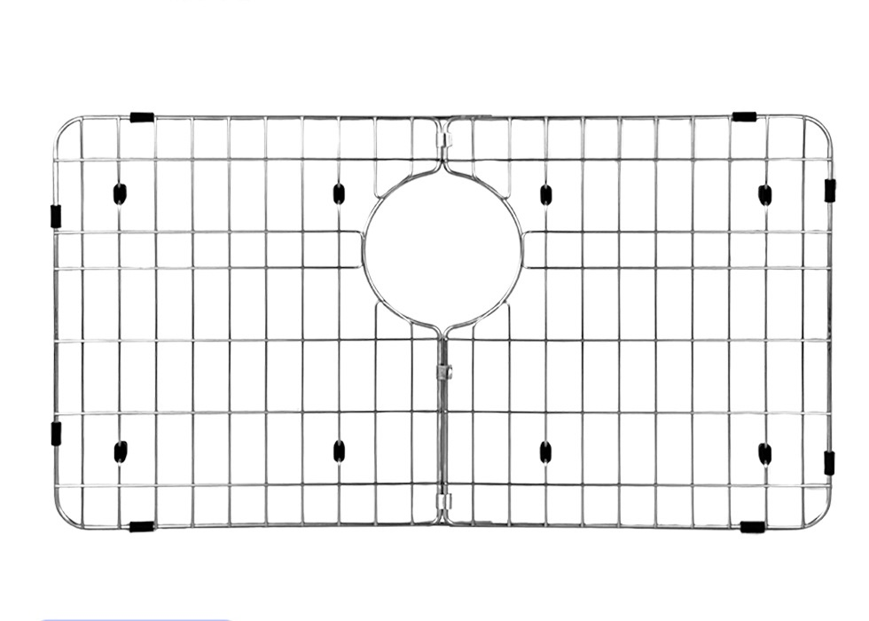 Sink Protector Grid 24-1/8" X 12-5/8", Back Drain with Corner Radius 1-1/2", Sink Protector Stainless Steel Material for Single Bowl