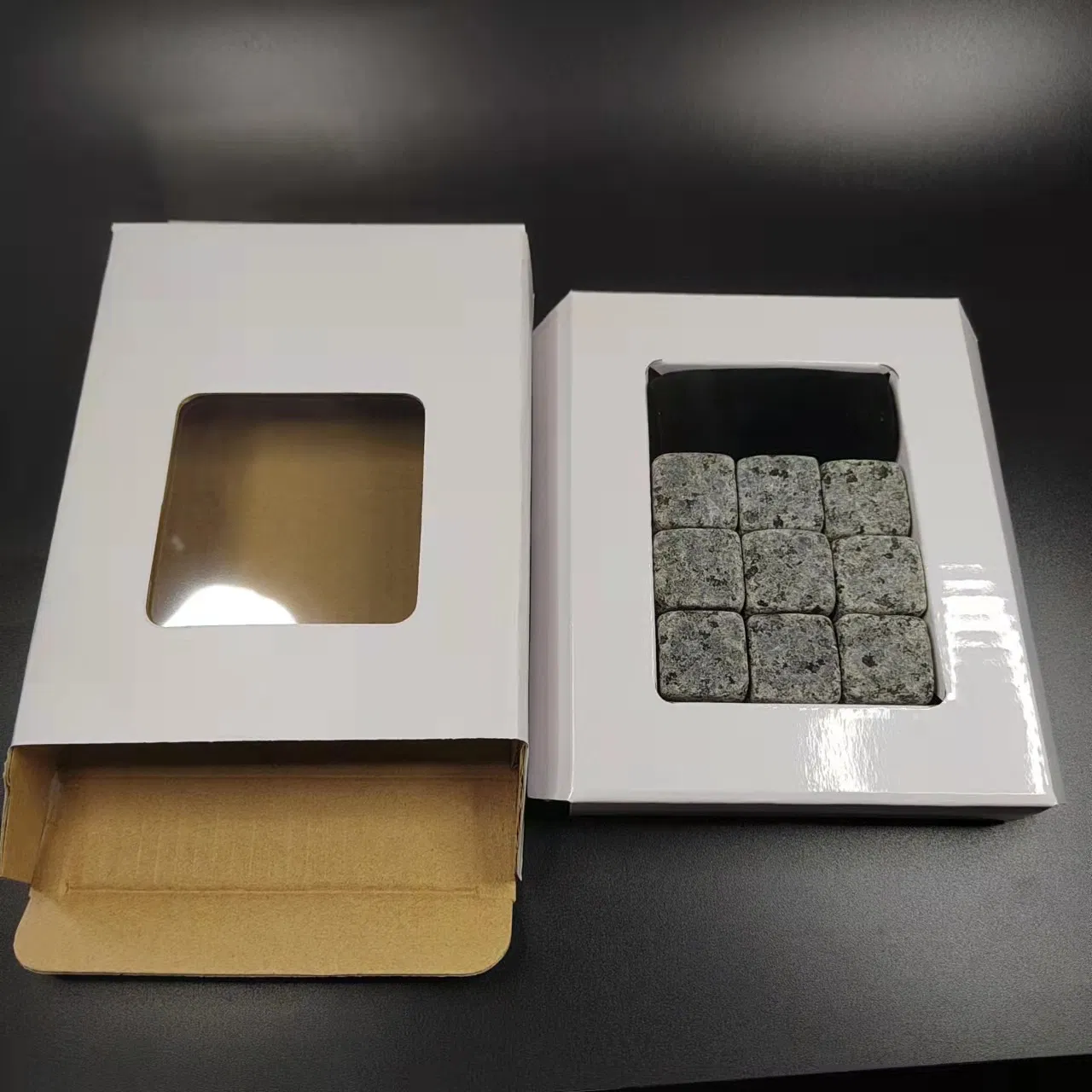 Marble Whiskey Stones Gift Set with 9 PCS Stones Velvet Bags Stainless Steel Ice Tongs