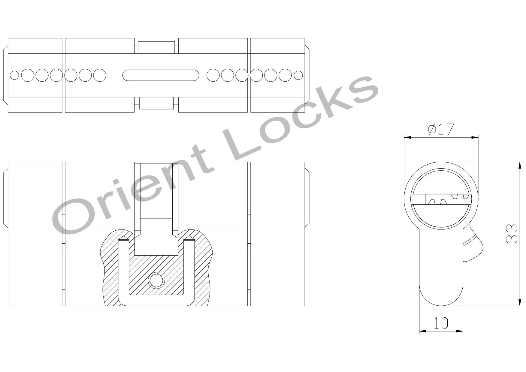 Euro Lock Cylinder with up-Down Pin with Anti-Break Strip & Snap