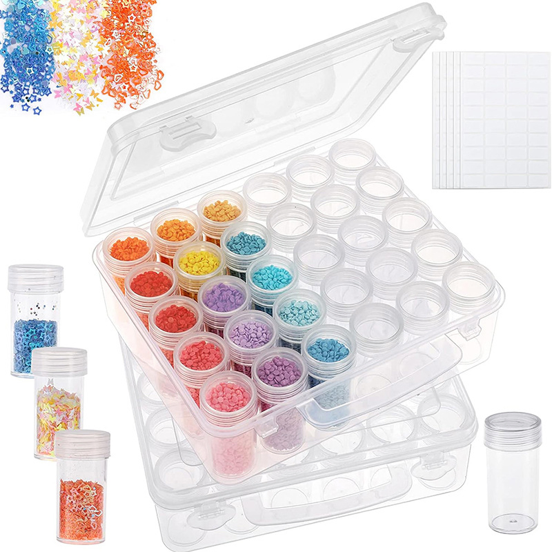 2025 Modern Transparent Plastic Diamond Painting Storage Box Hot Selling Small Multifunctional Sundries Spices Living Room