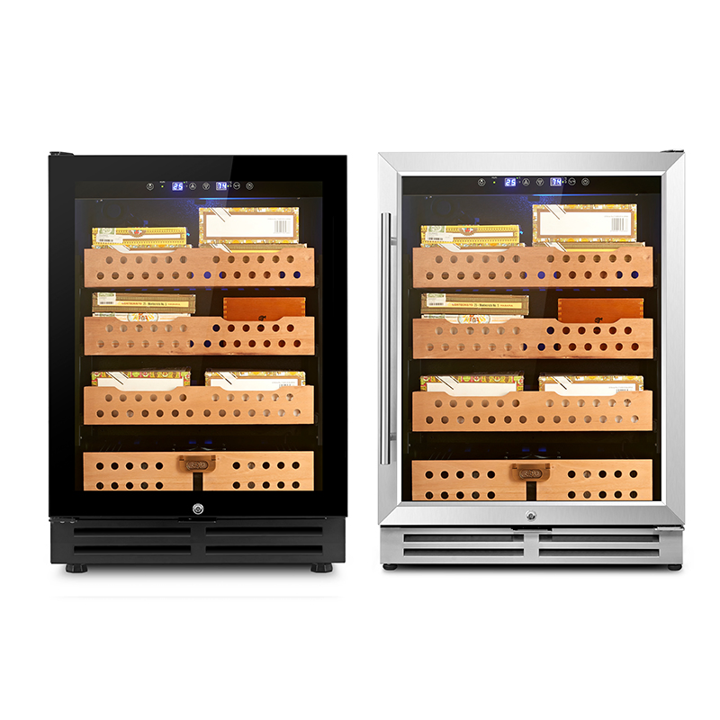 Custom Logo Humidor Low MOQ Glass Top Humidor Cigar Cabinet