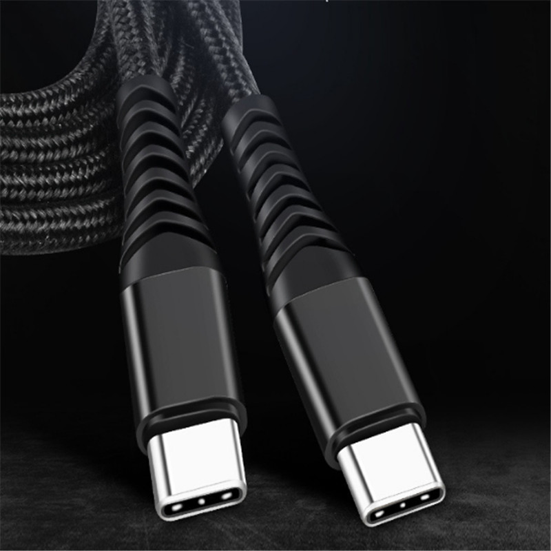 100% Very High Quality PD 60W Nylong Woven Type C to Type C Charger Super Fast Charging Data Cable for iPhone 15 16 Plus Pro Max