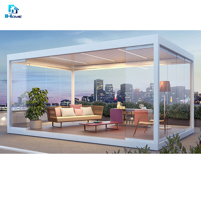 Freestanding & Wall Mounted Sunshade Rainproof Aluminium Louver Pergola Roof Outdoor for Living Areas